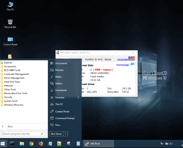 Hiren's BootCD PE - 新世代PC用Windows 10 PE x64