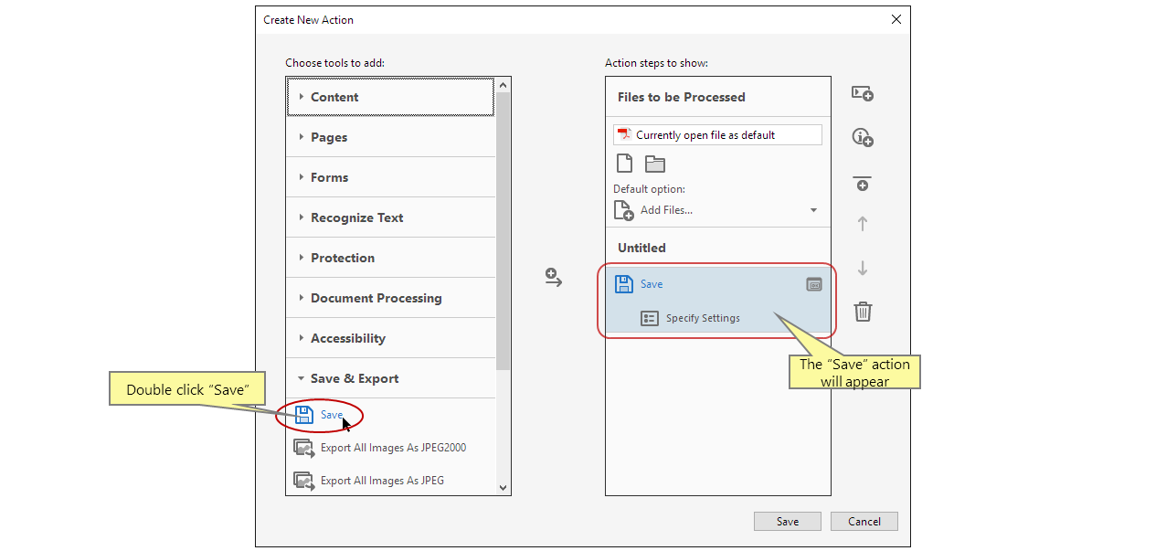 「保存」を追加