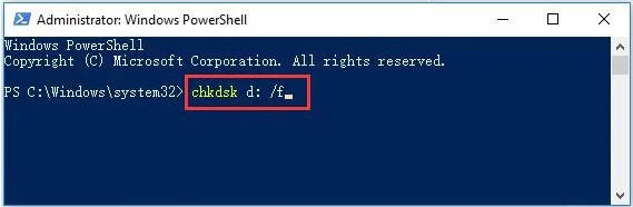 chkdsk d: /f コマンド