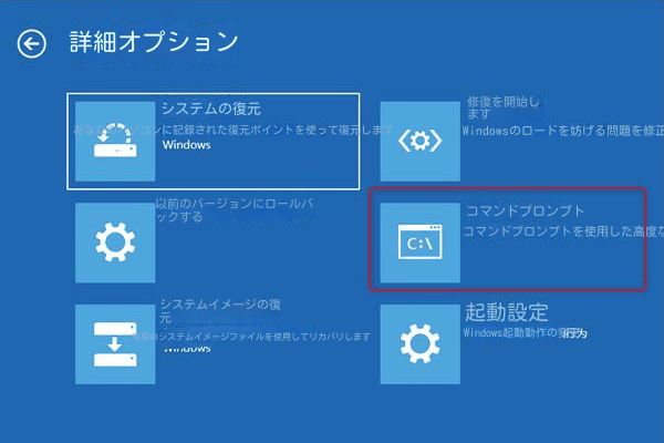 詳細オプション コマンド プロンプト