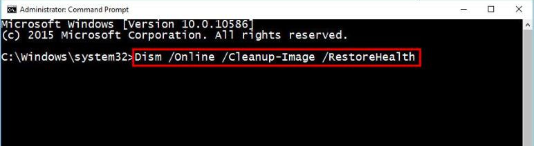 「DISM /オンライン /Cleanup-Image /RestoreHealth」と入力します