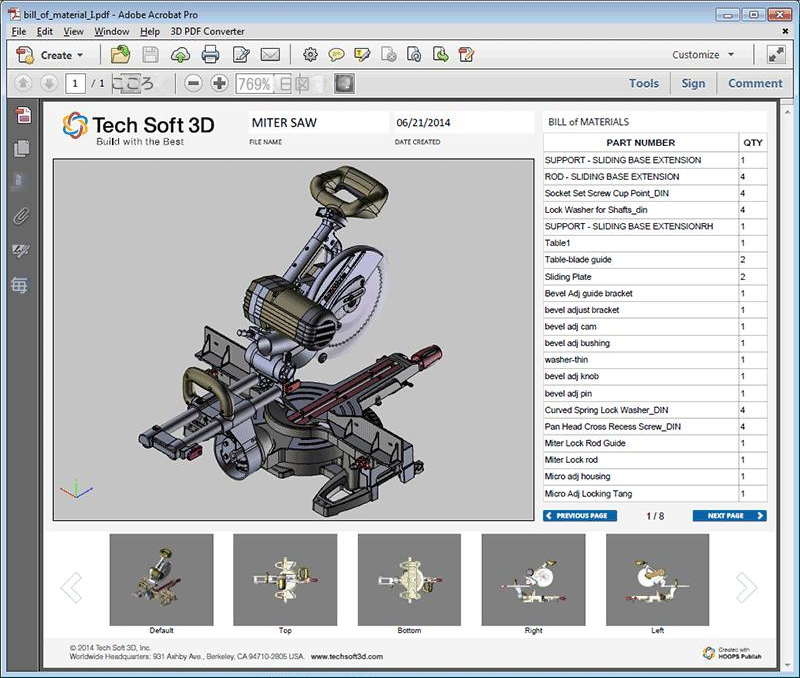 Tech Soft 3D PDF リーダー