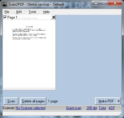 Scan2PDF ソフトウェア インターフェイス