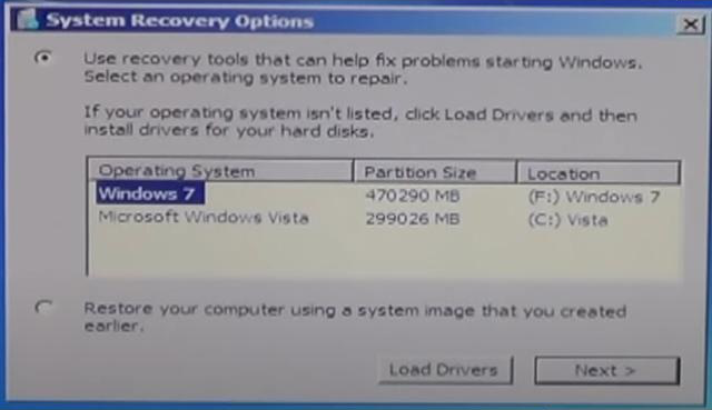 「Windows 起動時の問題の解決に役立つ回復ツールを使用する」オプションを選択します。