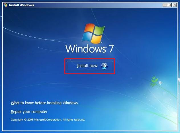 Windows 7 を今すぐインストール
