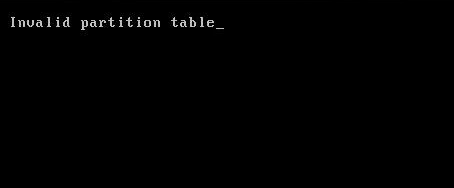 invalid partition tableエラー