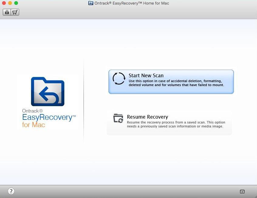 Ontrack EasyRecovery Home for Mac ソフトウェア インターフェイス