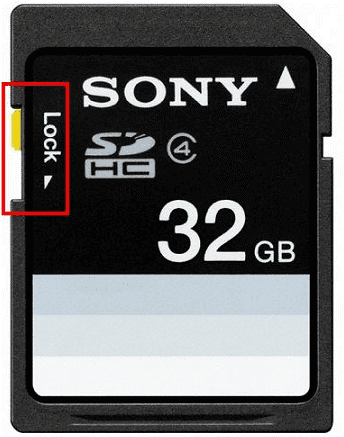 SDカードのロックスイッチ