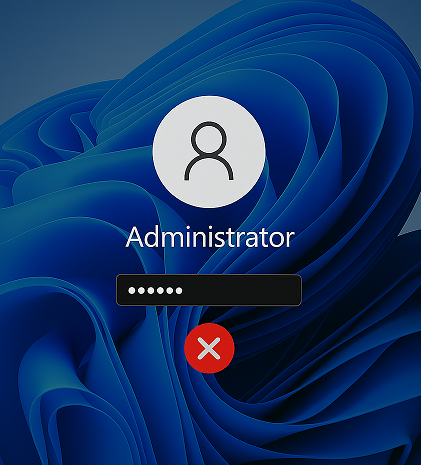 パスワードエラーが表示されているWindows 11のログイン画面