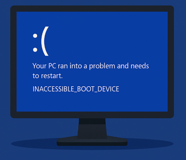INACCESSIBLE BOOT DEVICE エラー