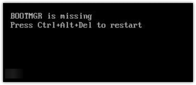BOOTMGR is missing