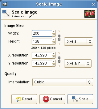 GIMP 画像品質 Cubic