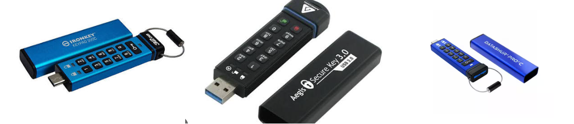 ハードウェア暗号化されたUSBメモリ