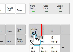 Num Lockキーを押す