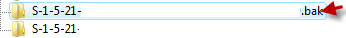 フォルダー名の末尾の .ba を .bak に変更し、Enter キーを押します
