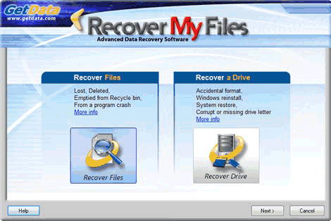 データ復元ソフトRecoverMyFiles