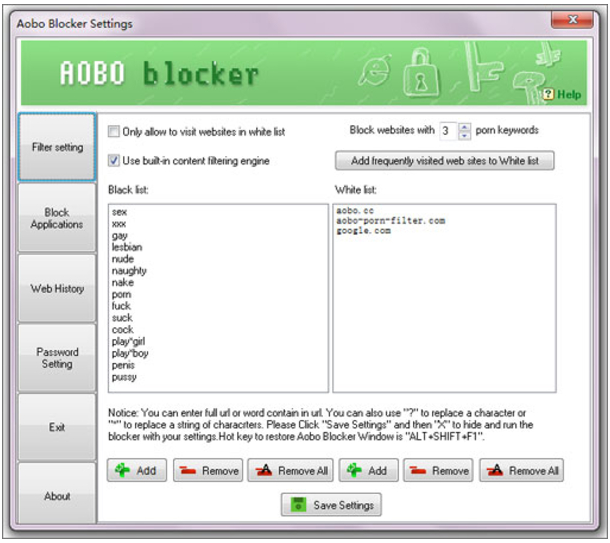 Aobo Website Blockerソフト