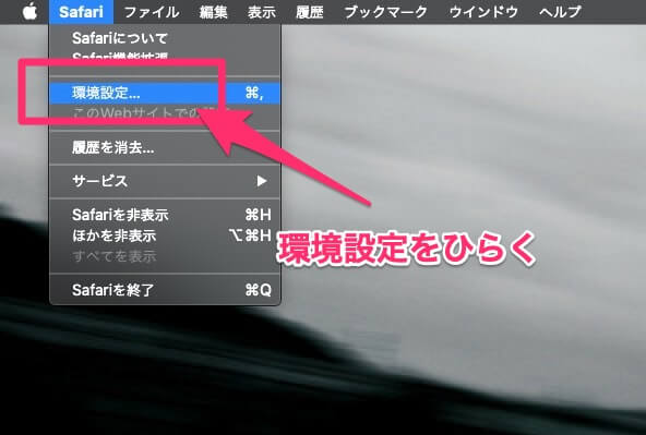 Safariの環境設定