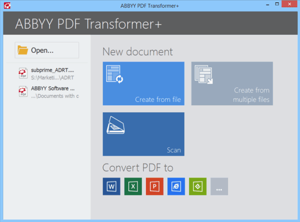  ABBYY PDF Transformer + OCRフリーソフト