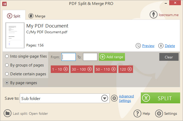 IceCream PDF Split & Mergeソフト