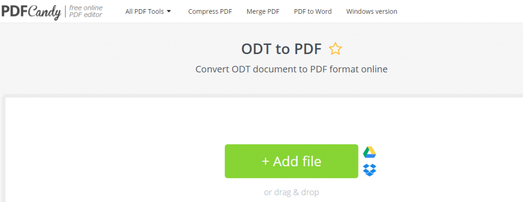 PDF CandyでODTをPDFに変換