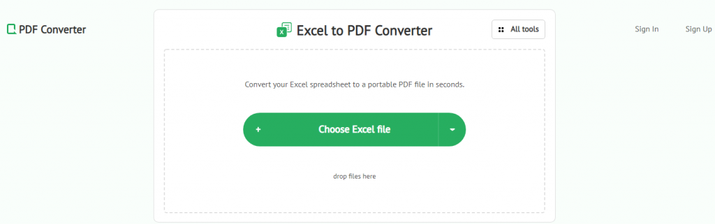 PDF ConverterサイトでExcelをPDFに変換