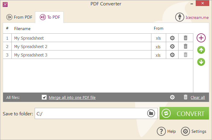 Icecream PDF ConverterでエクセルをPDFに変換
