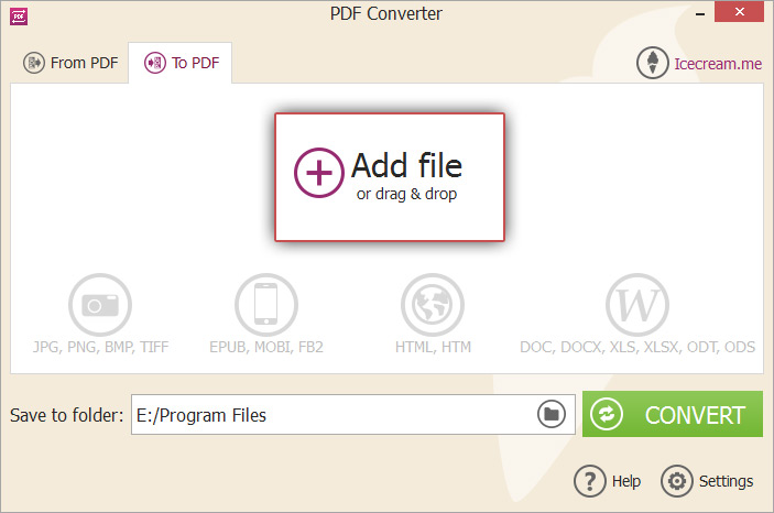 Icecream PDF Converterでファイル追加