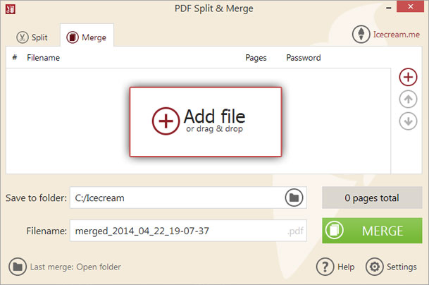 Icecream PDF Split & Mergeでファイル追加