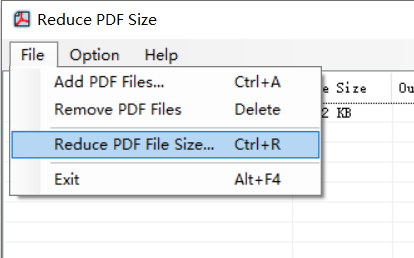 “File” >“Reduce PDF File Size”を選択