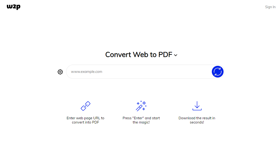 Web2PDFでPDFに変換