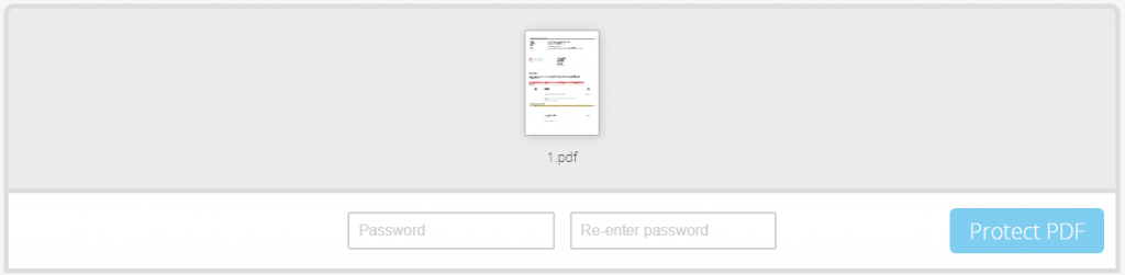パスワードを2回入力し、「Protect PDF」ボタンをクリック
