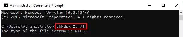 chkdsk G: /f