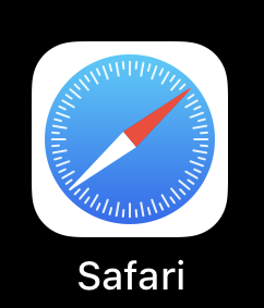 iPhoneで「Safariブラウザ」を開き