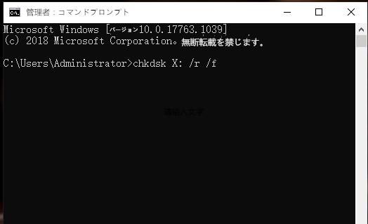 chkdsk X r f